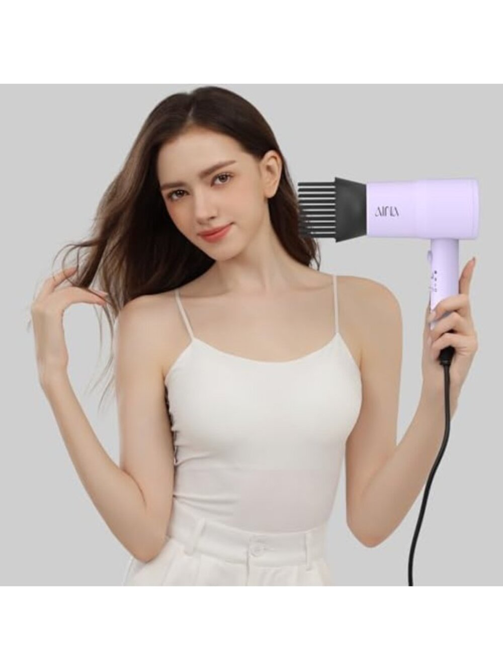 Full-Featured Hair Dryer with Diffuser & Comb - Powerful 110V Blow Dryer - Picture 6 of 7